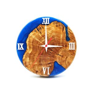 Επιτραπέζιο ρολόι μπλε του κοβαλτίου και ξύλο ελιάς ID: CR0002